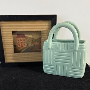 Mint Green Ceramic Handbag Vase